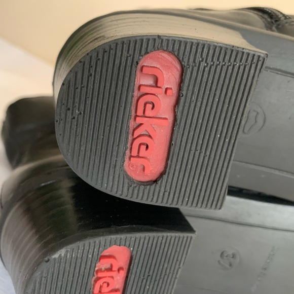 Rieker Kendra Black Leather Boots Woman’s EU37 US6.5 - Picture 8 of 10